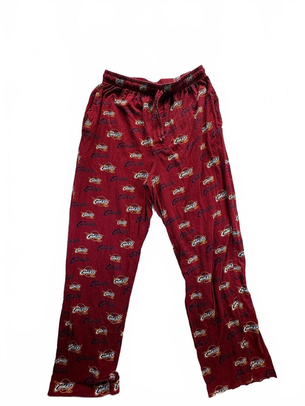 Cleveland Cavaliers Men’s Medium Lounge Pajama Pants NBA All Over Logo Red